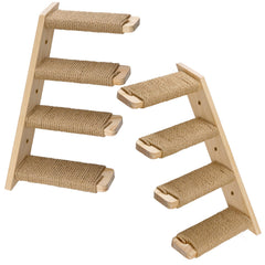 Ewenono 2-pack 4Steps cat stairs with sisal rope right view for climbing
