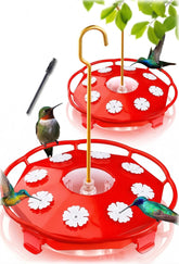 eWonLife hummingbird feeder outdoors hanging design attracts birds from a distance.
