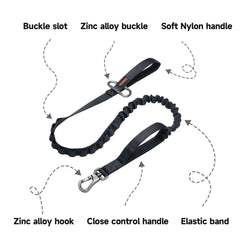 Elastic stretch cushions pulls during direction changes on the EXCELLENT ELITE SPANKER leash.