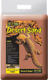 Exo Terra Desert Sand 10 lb red bag with natural desert grains for terrariums.