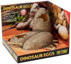 Exo Terra Dinosaur Egg Fossil Ornament front view offers a secure hideout for reptiles.