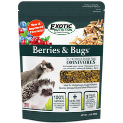 Exotic Nutrition Berries & Bugs ingredient glimpse for insectivorous pets.