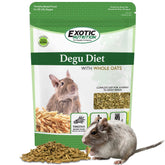 Exotic Nutrition Degu Diet pellets in a bowl promote balanced nutrition for domesticated degus.