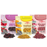 Exotic Nutrition Flower Treat 3-pack front view showing colorful assortment for herbivores