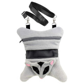 Exotic Nutrition Glider Bonding Pouch inside cage for hands-free bonding sessions