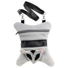 Exotic Nutrition Glider Bonding Pouch inside cage for hands-free bonding sessions