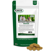 Exotic Nutrition Monkey Biscuits standard packaging ready for primates and small pets.