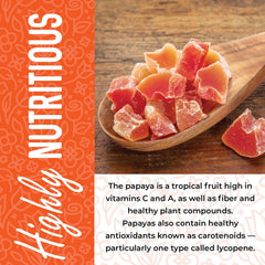 Exotic Nutrition Shelf-Life Long Papaya Snack stays fresh without refrigeration.