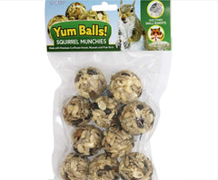 Exotic Nutrition Yum Balls Squirrel Munchies: ready-to-serve treat promoting foraging and dental health.