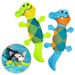 EXPAWLORER floating dog toy with squeaky head for engaging pool play