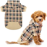 EXPAWLORER plaid dog hoodie in British tartan for cozy everyday wear