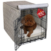 Explore Land crate cover on a 42-inch crate enhances privacy and tidiness.