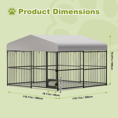 ExploreHorizon kennel door with secure locking mechanism for safety.