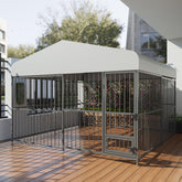 ExploreHorizon dog kennel frame in 10x10x6 ft design for sturdy outdoor use.