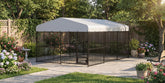 ExploreHorizon dog kennel exterior with rugged galvanized frame for outdoor durability