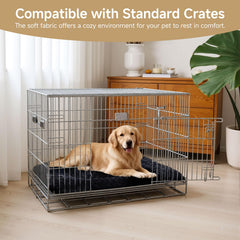 Exsnugy 41x27 inch crate pad provides generous space to stretch.
