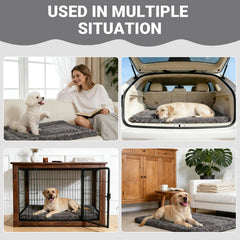 Exsnugy dog bed mat side view highlights full stuffing for continuous warmth and support.