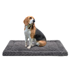 Exsnugy washable dog bed mat in gray offers ultra-soft comfort and easy care.