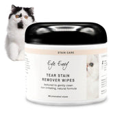 Eye Envy Tear Stain Wipes around the cat eye area for gentle stain removal