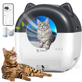 EYESUN self-cleaning litter box front view with a spacious 76L drum for multi-cat use.