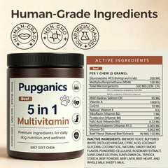 EYUTRD Pupganics soft chews being enjoyed by a dog for daily supplementation.