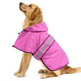 Ezierfy waterproof dog raincoat with hood in pink XL keeps your dog dry during rainy walks