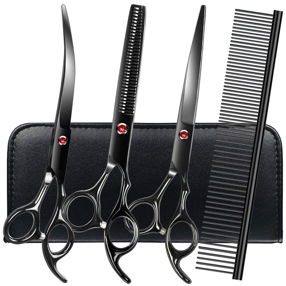 FAIGEO curved scissors 7-7 inch for precise contouring on pets.