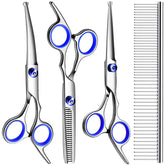 FAIGEO curved grooming scissors for precise shaping with rounded safety tips.