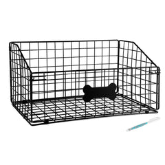 Faihats large dog toy basket metal front view shows a durable storage solution