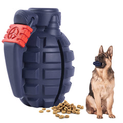 Fairsh grenade-shaped dog toy in blue for aggressive chewers and mental stimulation.