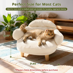 Solid pine wood legs elevate the Famifit Cat Sofa from the floor.