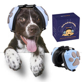 Famikako dog ear muffs blue shell show 22dB noise protection for calmer outings.