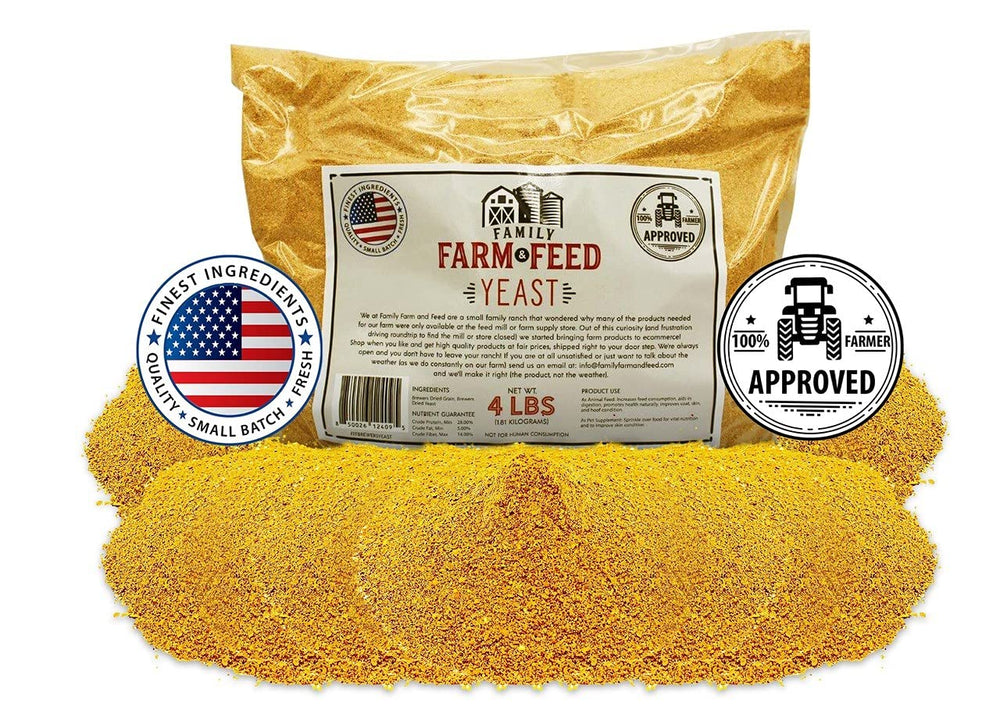 FAMILY FARM AND FEED Brewers Yeast granules in a 4 lb bag, ready to use