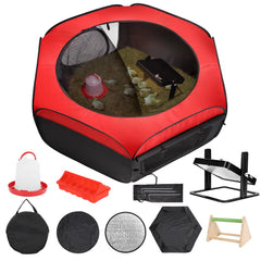 FAMIROSA brooder box top cover showing secure access and easy cleaning.