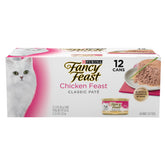 Fancy Feast Chicken Feast Classic Pate can front view, appealing meals for cats.