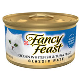 Fancy Feast Classic Pate Ocean Whitefish and Tuna cans ready for a premium seafood meal