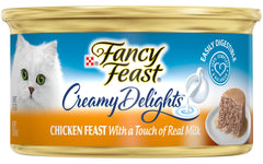 Fancy Feast Creamy Delights chicken pate texture close-up showing rich mouthfeel.