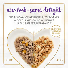 Fancy Feast Delights cheddar gravy closeup highlights rich flavor for cats.