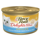 Fancy Feast Delights grilled tuna cheddar can for gourmet cat meals