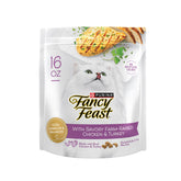 Fancy Feast dry cat food chicken and turkey 16oz bags pack4 for balanced meals.