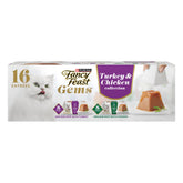 Fancy Feast Gems pate mousse turkey image showing silky texture for a flavorful feline meal.