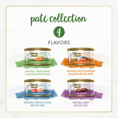 Fancy Feast Gourmet Naturals Chicken Pate can, natural ingredients with added vitamins