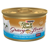 Fancy Feast Gravy Lovers can front view with ocean whitefish and tuna flavor for adult cats