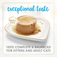 Close-up of pate in gravy showing creamy texture and savory aroma for cats