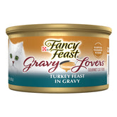 Fancy Feast Gravy Lovers turkey cans pack 24 offers premium protein for adult cats.