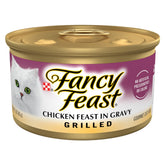Fancy Feast Grilled Chicken Feast in Gravy pack front for convenient meals.