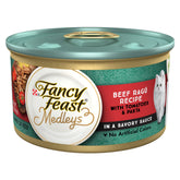 Fancy Feast Medleys Beef Ragu in Gravy can image showing real beef and pasta flavor