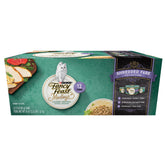 Fancy Feast Medleys shredded turkey fare with spinach in broth for adult cats.
