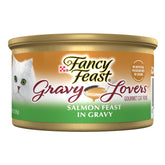 Fancy Feast real salmon chunks in Gravy Lovers can for cats' gourmet meal