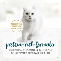 Fancy Feast grain-free formula with real seafood ingredients for a premium taste experience.